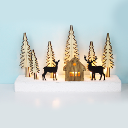 ^ "PLYWOOD CHRISTMAS TREE 3" 10 LED WW Λ/ΚΙΑ ΜΠ/ΡΙΕΣ (2AA) IP20 26X7.5X16CM  -X05101118